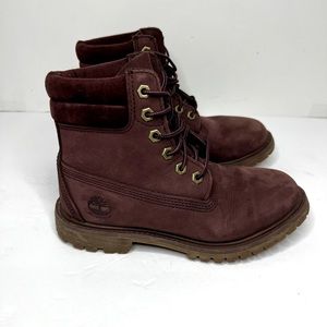 Timberland Womens 6 Waterville Primaloft Insulated/Waterproof Burgundy Boots EUC